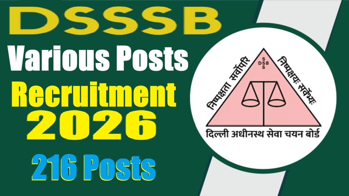 DSSSB Various Post Recruitment 2026
