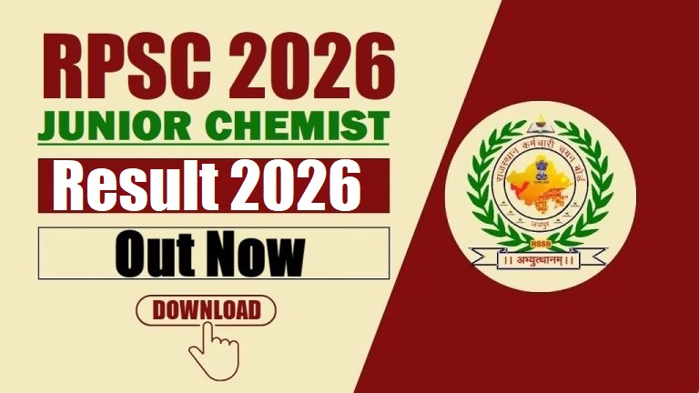 RPSC Junior Chemist Result 2026 Out