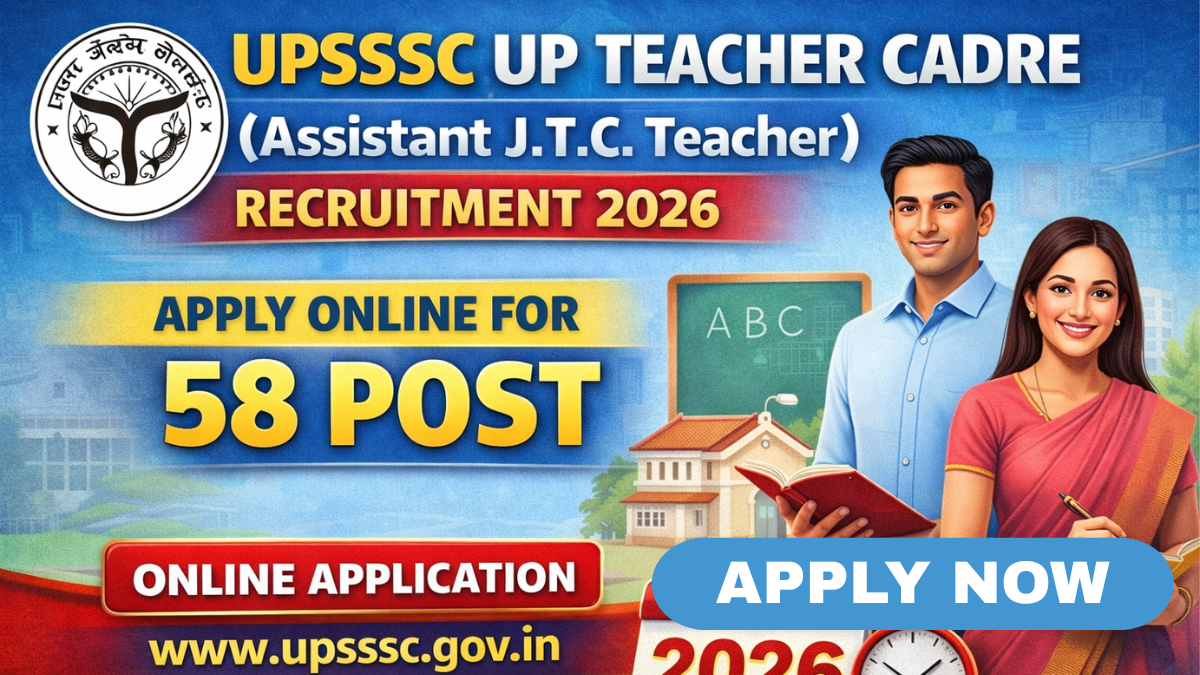 UPSSSC Teacher Cadre JTC Recruitment 2026 Notification Out