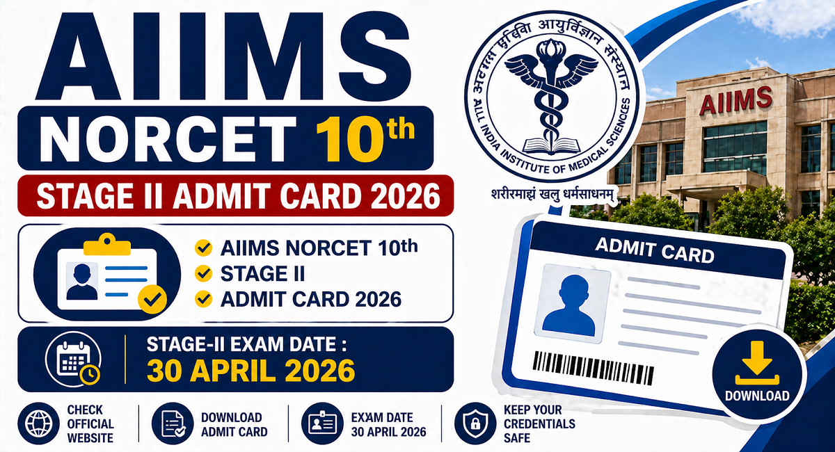 AIIMS NORCET 10th Stage II Admit Card 2026 Out | Sarkari Exams