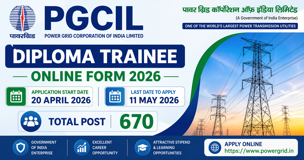 PGCIL Diploma Trainee Recruitment 2026 Apply For 670 Posts