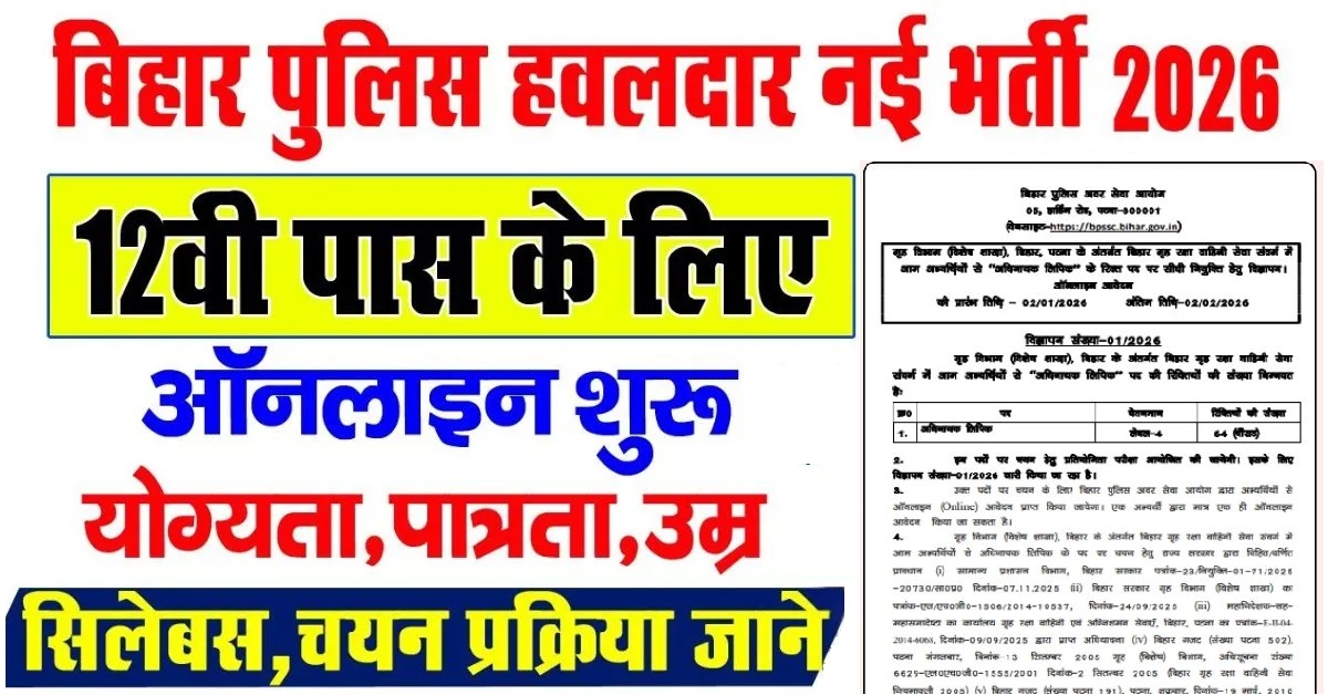 BPSSC Bihar Home Guard Havildar Clerk Applicant Rejected List 2026