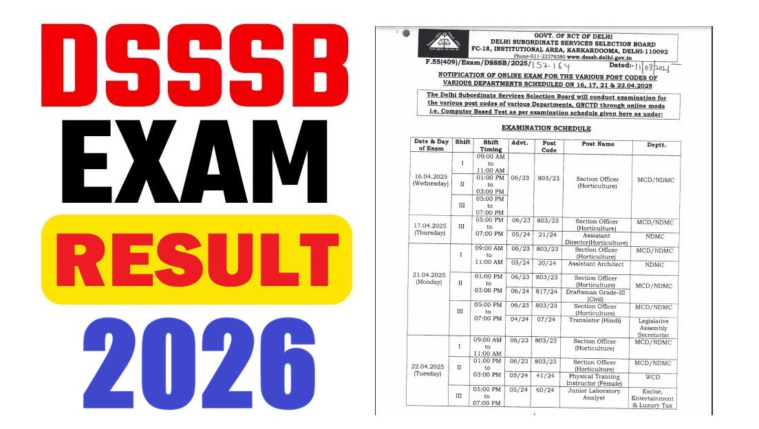 DSSSB Lab Attendent Result 2026 OUT | Sarkari Exams