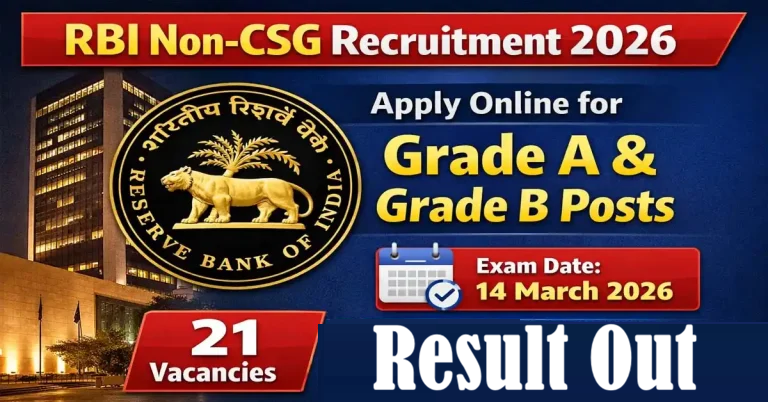 RBI Non CSG Various Post Result 2026 out