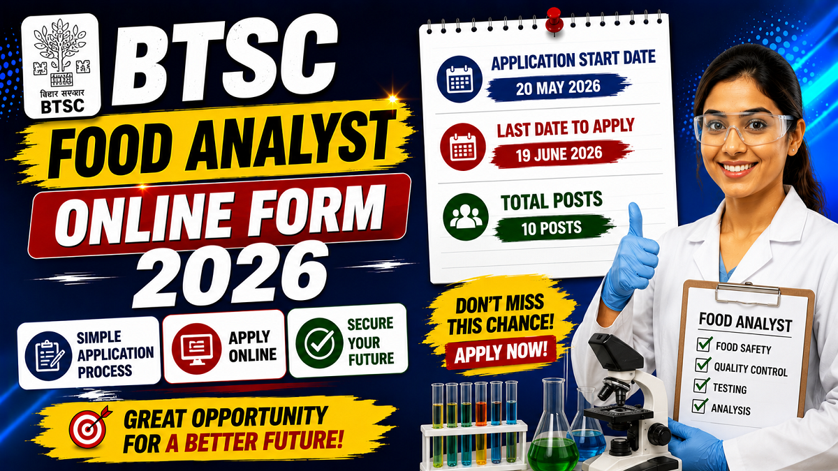 BTSC Food Analyst Recruitment 2026 Apply Online Form For 10 Posts