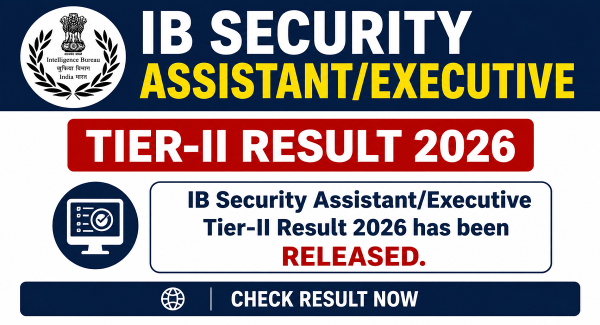 IB Security Assistant Tier-II Result 2026 Out