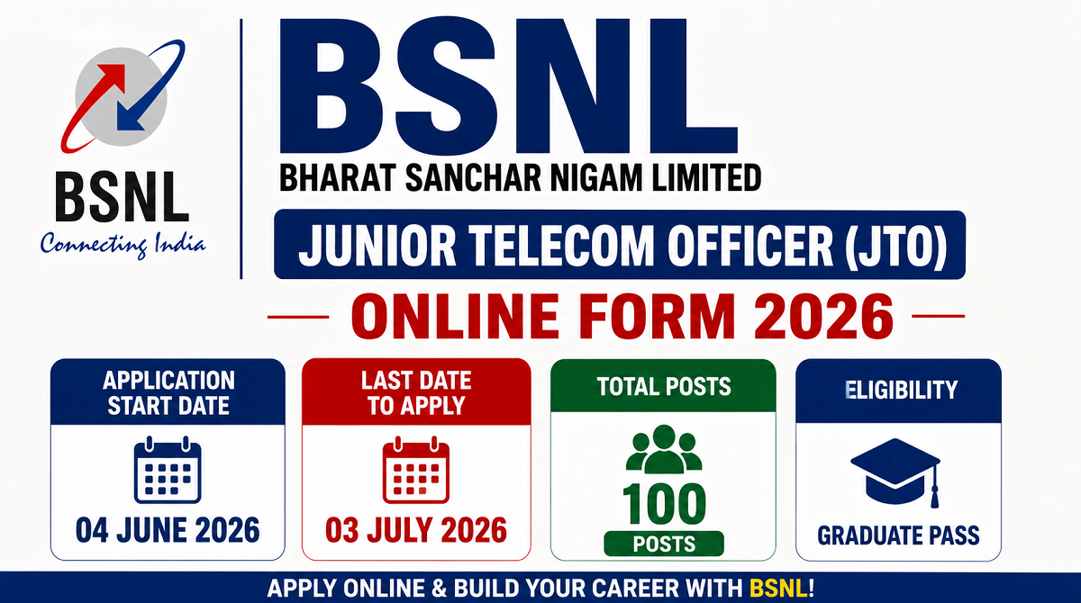 BSNL Junior Telecom Officer JTO Recruitment 2026