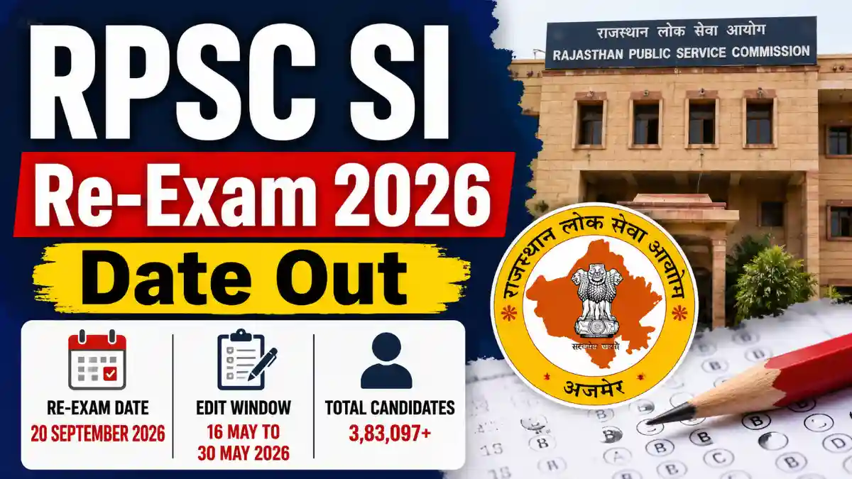 RPSC Sub Inspector 2021 Re Exam Date 2026 Admit Card