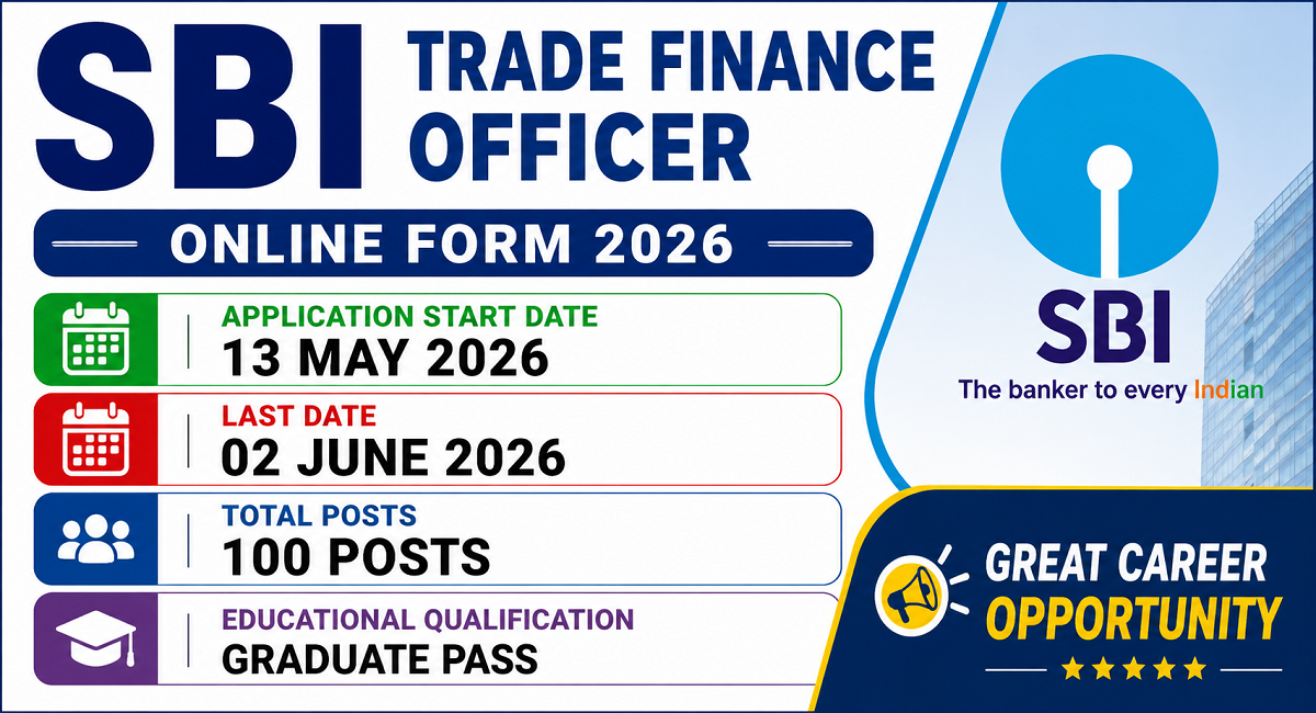 SBI Trade Finance Officer Recruitment 2026 Apply For 100 Posts