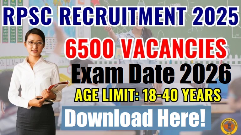 RPSC 2nd Grade Teacher Exam Date 2026 Out