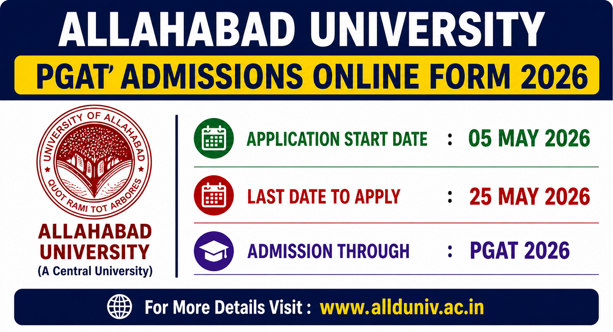Allahabad University PGAT Admissions Online Form 2026