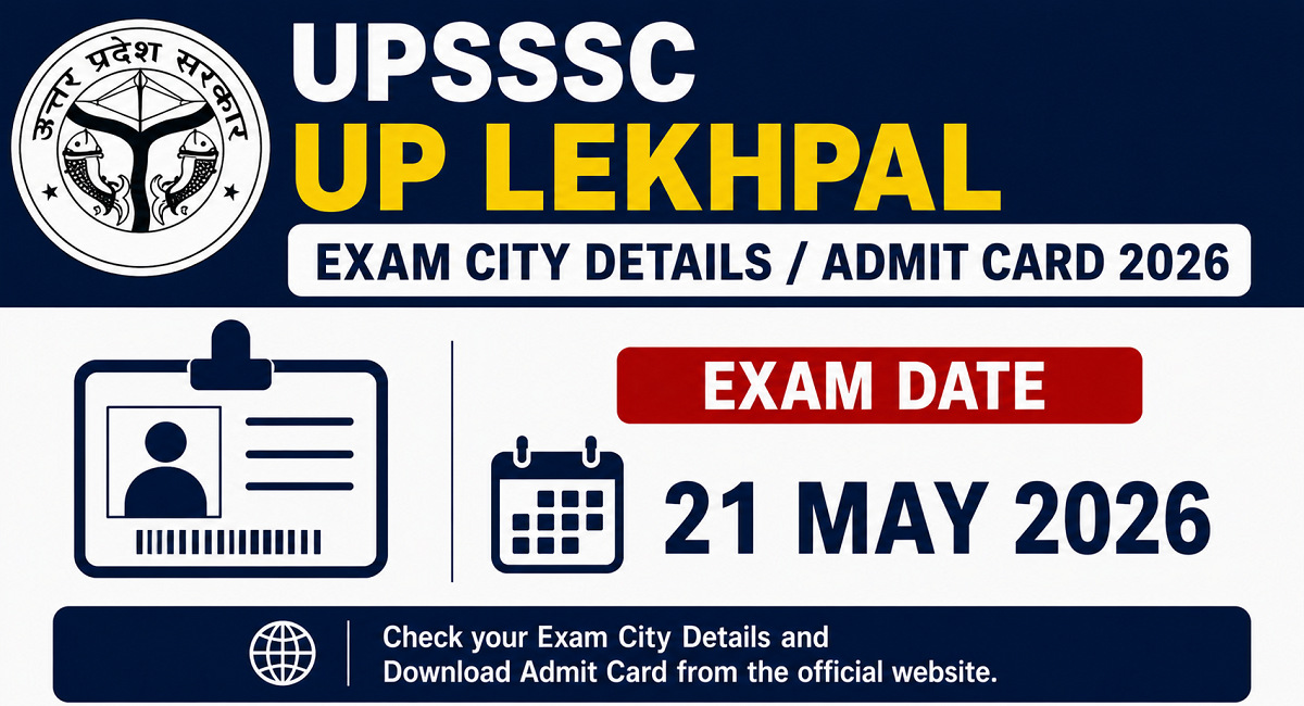UPSSSC UP Lekhpal Exam City Details 2026 Out