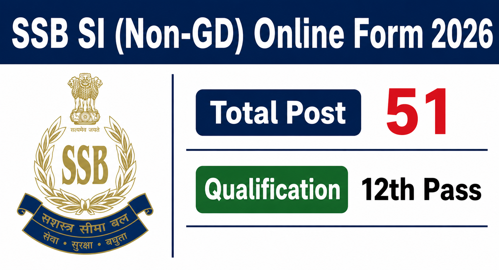 SSB SI Non-GD Correction Form 2026 | Sarkari Exams
